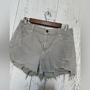 Aerie Light Gray Distressed Jean Shorts